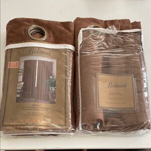Belmont Faux Suede Brown Curtain Panel Set of 2